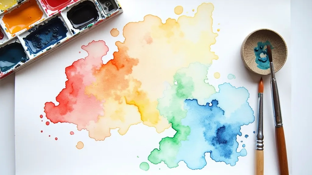 Watercolor artist mixing pigments on a palette showing custom color creation