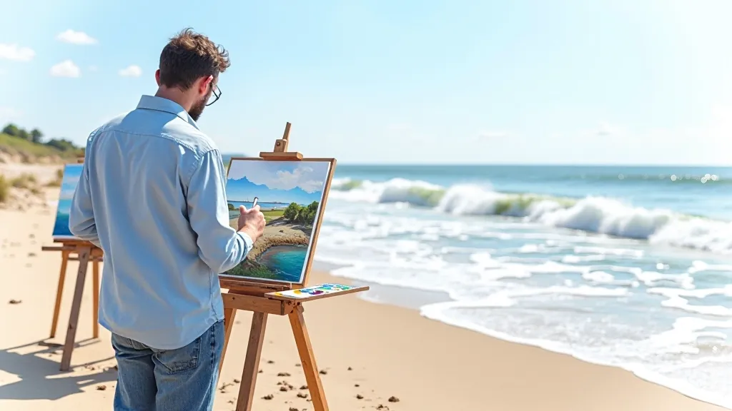 Baltic seascape watercolor painting workshop