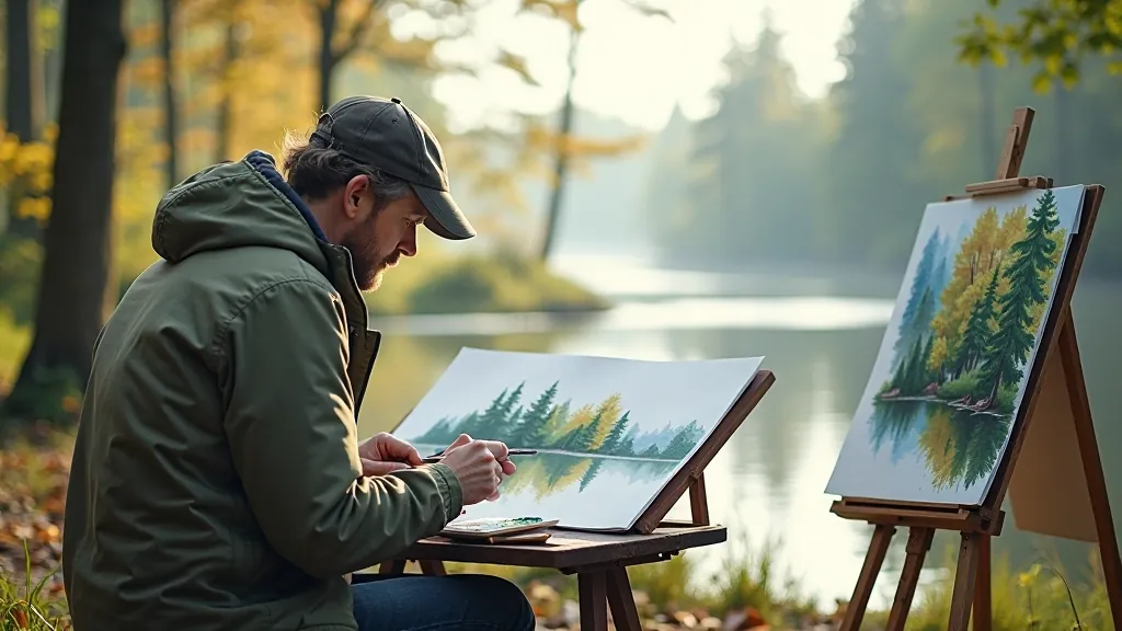 Gauja National Park plein air painting session