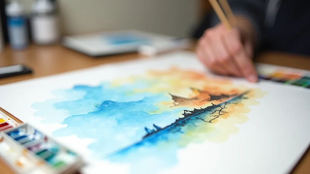 Layered watercolor painting showing transparent glazes building depth and color richness